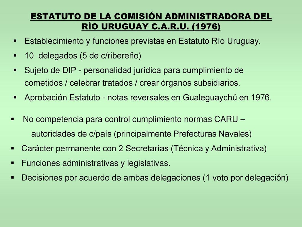 ESTATUTO DE LA COMISIÓN ADMINISTRADORA DEL RÍO URUGUAY C.A.R.U. (1976)