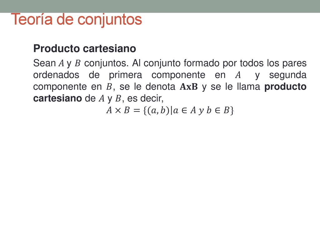 Teoría de conjuntos Producto cartesiano