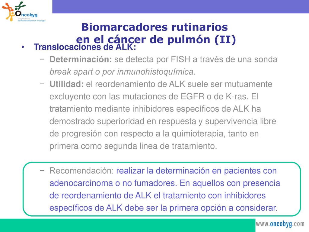 Biomarcadores rutinarios en el cáncer de pulmón (II)
