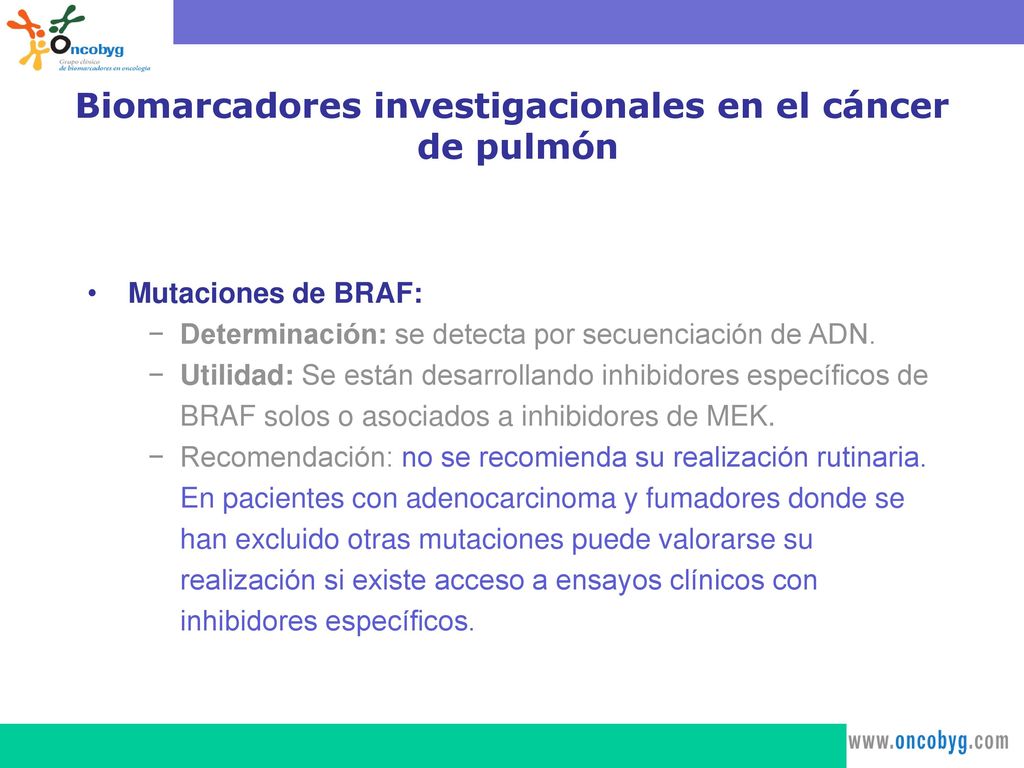 Biomarcadores investigacionales en el cáncer de pulmón