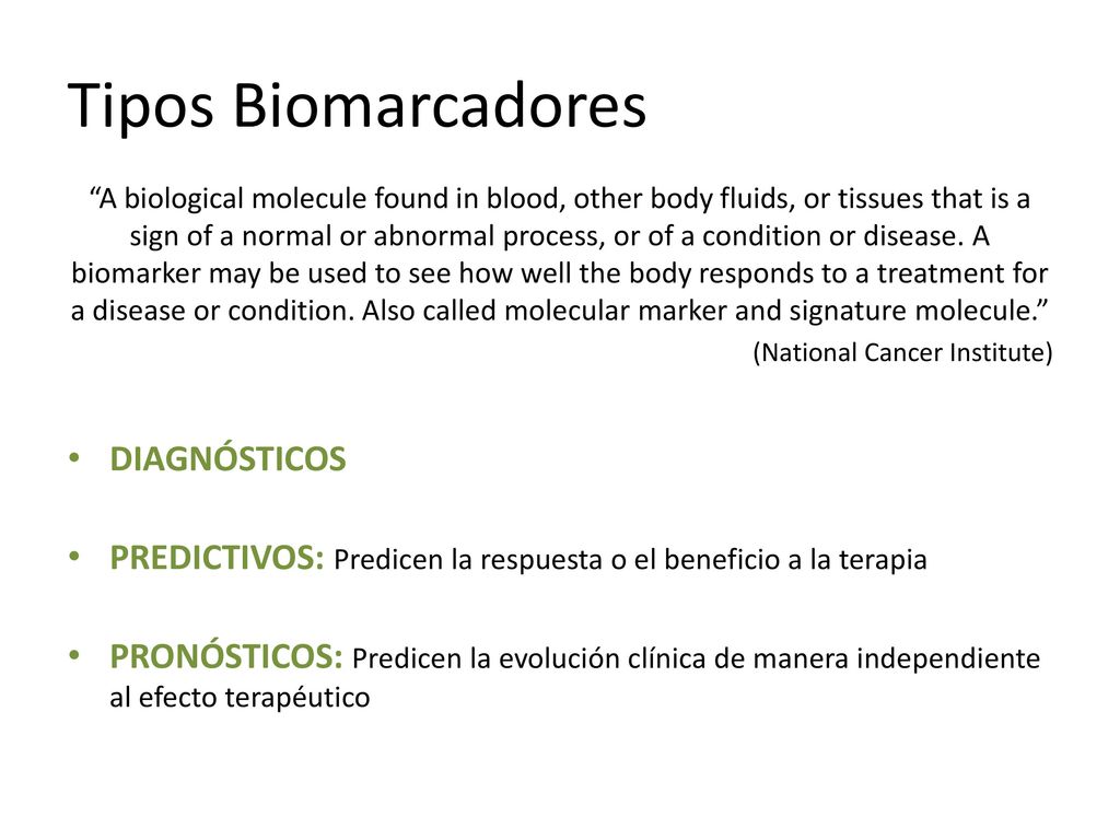 Tipos Biomarcadores DIAGNÓSTICOS