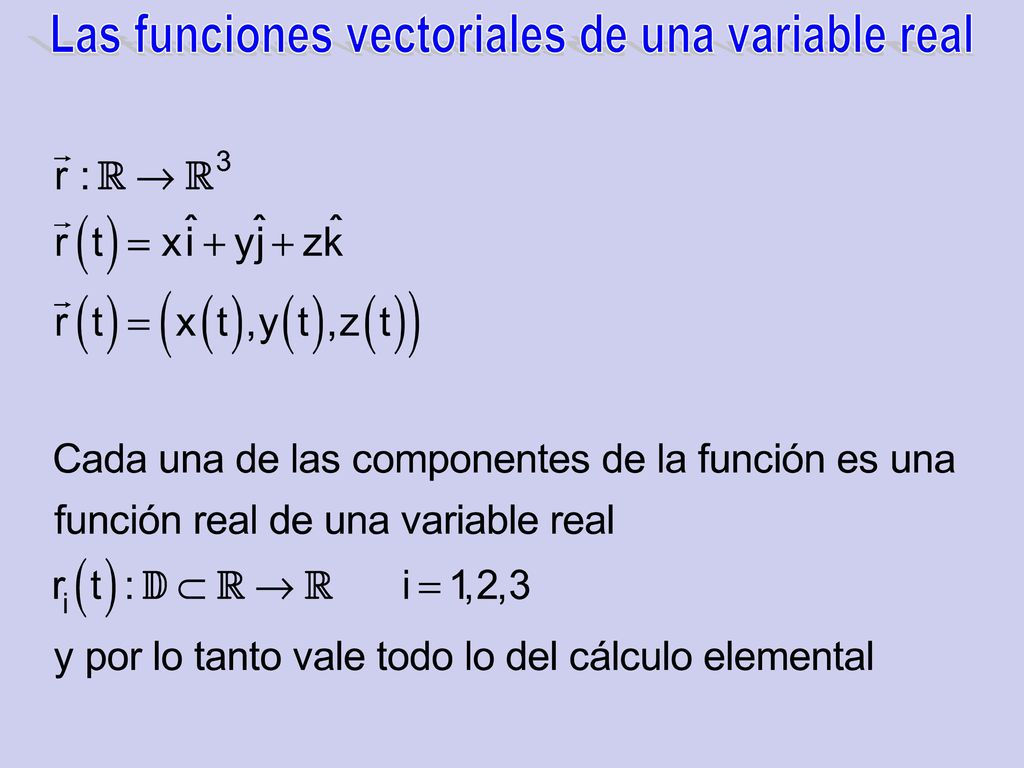 Las funciones vectoriales de una variable real