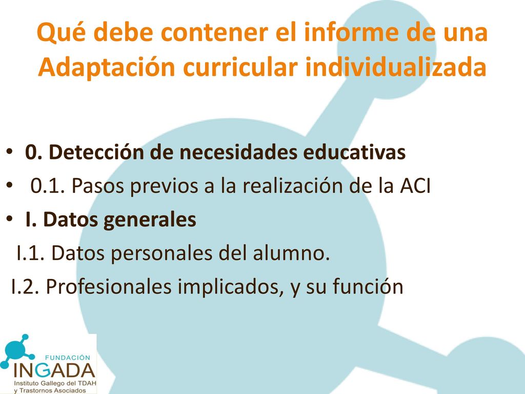 Qué debe contener el informe de una Adaptación curricular individualizada