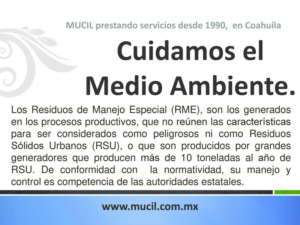 Cuidamos el Medio Ambiente.