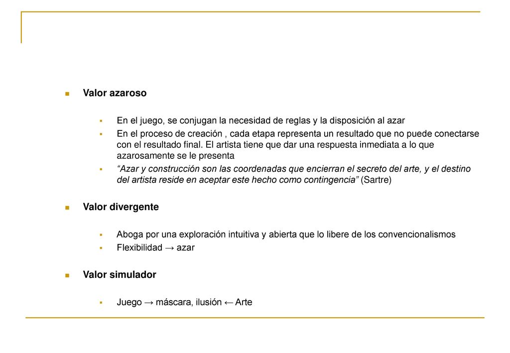 Valor azaroso Valor divergente Valor simulador