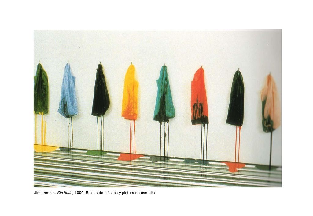 Jim Lambie. Sin título, Bolsas de plástico y pintura de esmalte