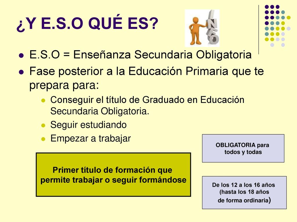 Primer título de formación que permite trabajar o seguir formándose