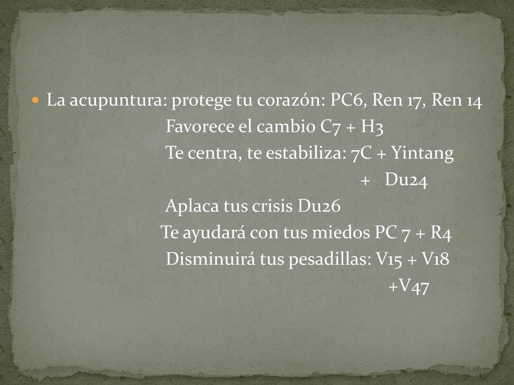 La acupuntura: protege tu corazón: PC6, Ren 17, Ren 14