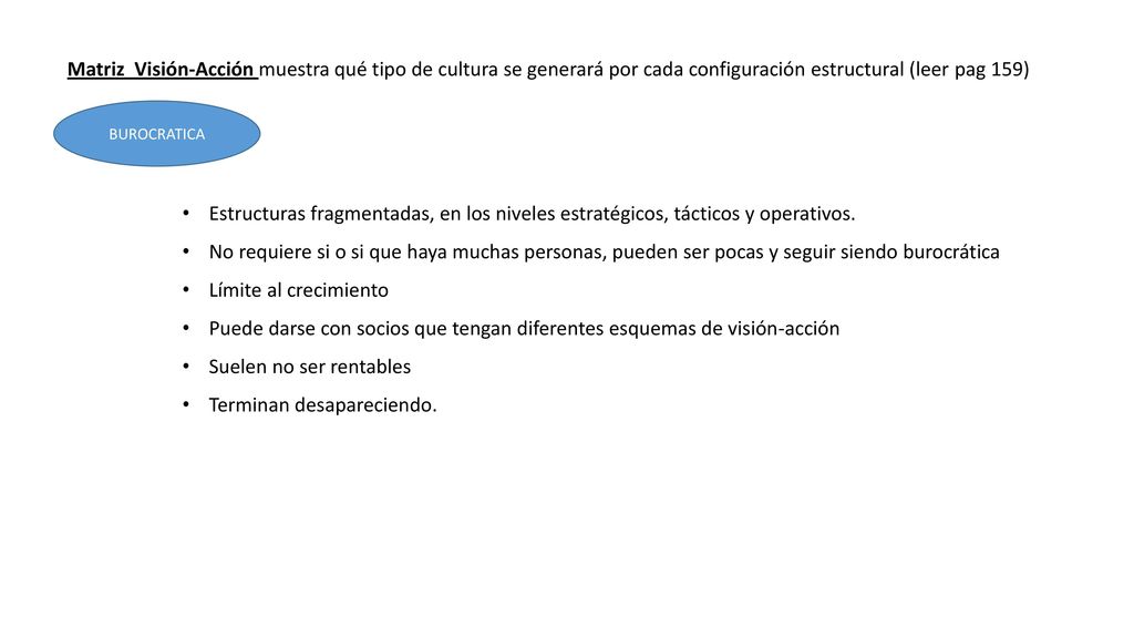 Puede darse con socios que tengan diferentes esquemas de visión-acción