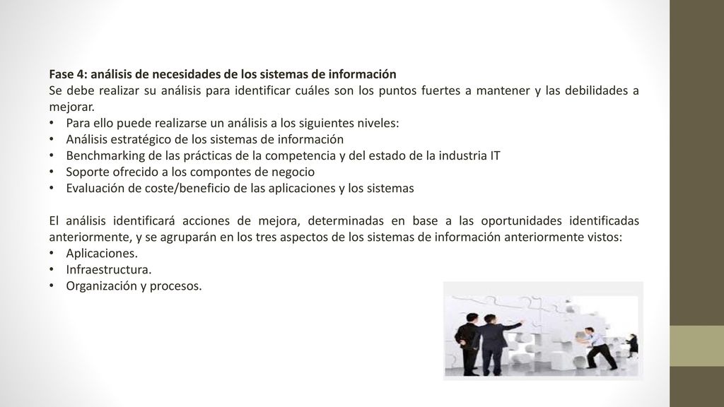 Fase 4: análisis de necesidades de los sistemas de información