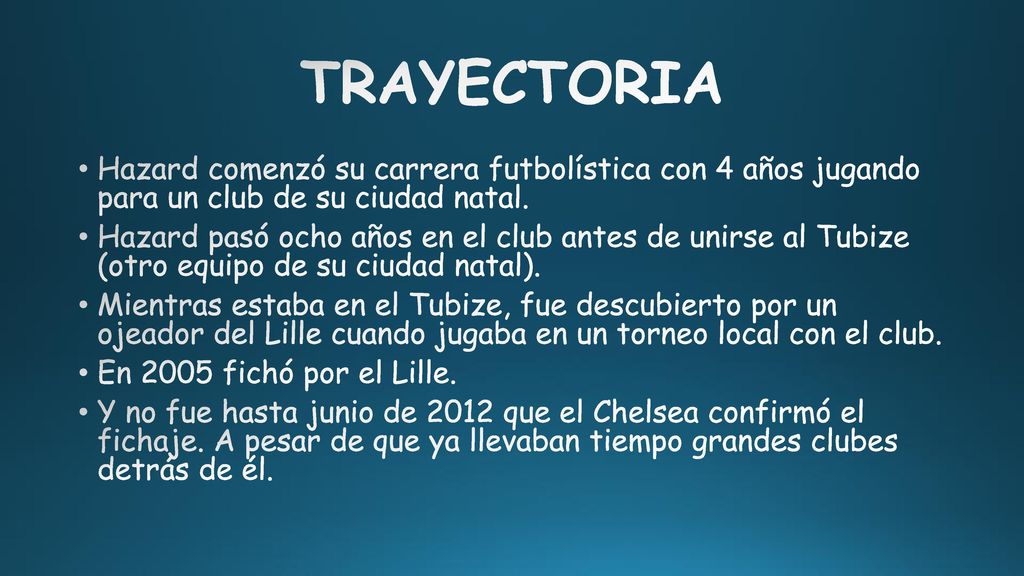 TRAYECTORIA Hazard comenzó su carrera futbolística con 4 años jugando para un club de su ciudad natal.
