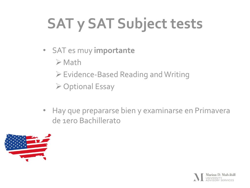 SAT y SAT Subject tests SAT es muy importante Math