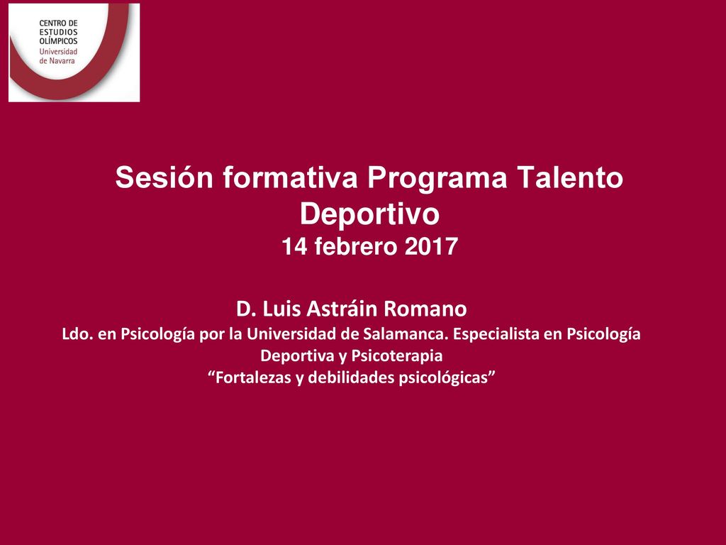 Sesión formativa Programa Talento Deportivo 14 febrero 2017