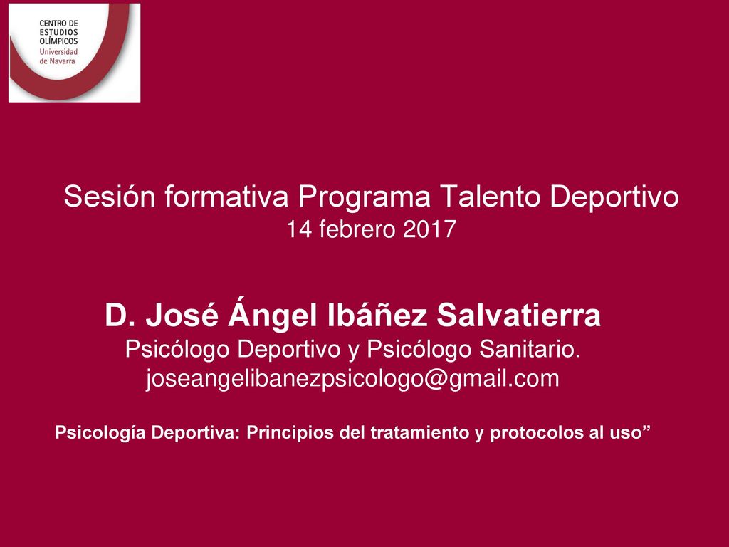 Sesión formativa Programa Talento Deportivo 14 febrero 2017