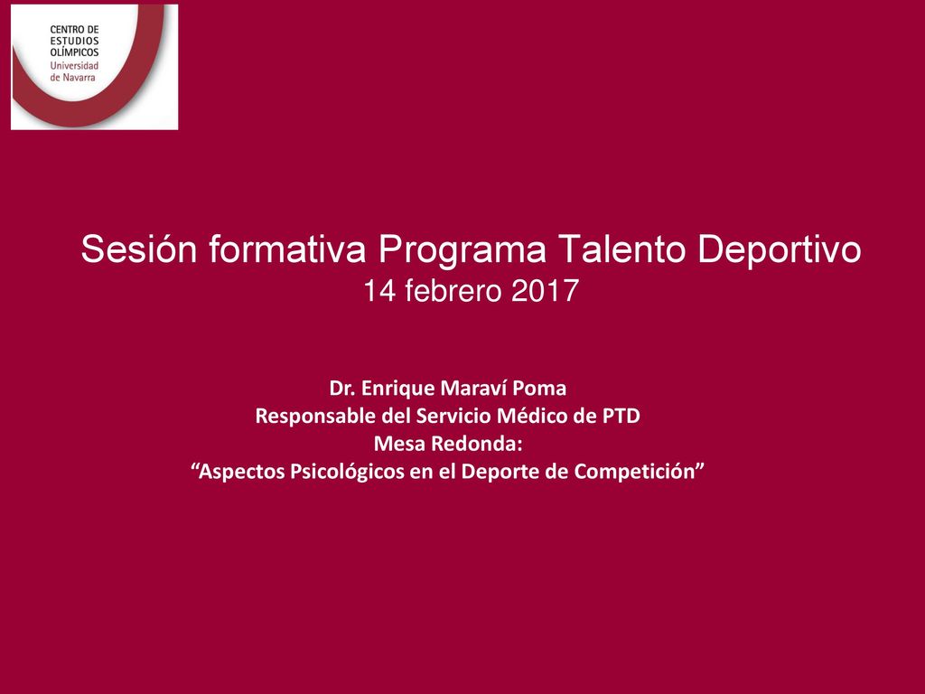 Sesión formativa Programa Talento Deportivo 14 febrero 2017