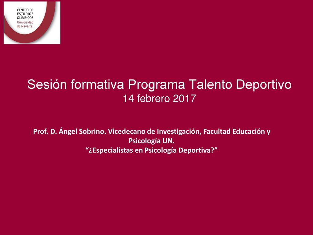 Sesión formativa Programa Talento Deportivo 14 febrero 2017