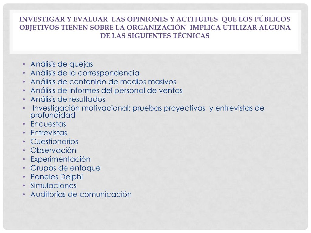 Análisis de la correspondencia Análisis de contenido de medios masivos