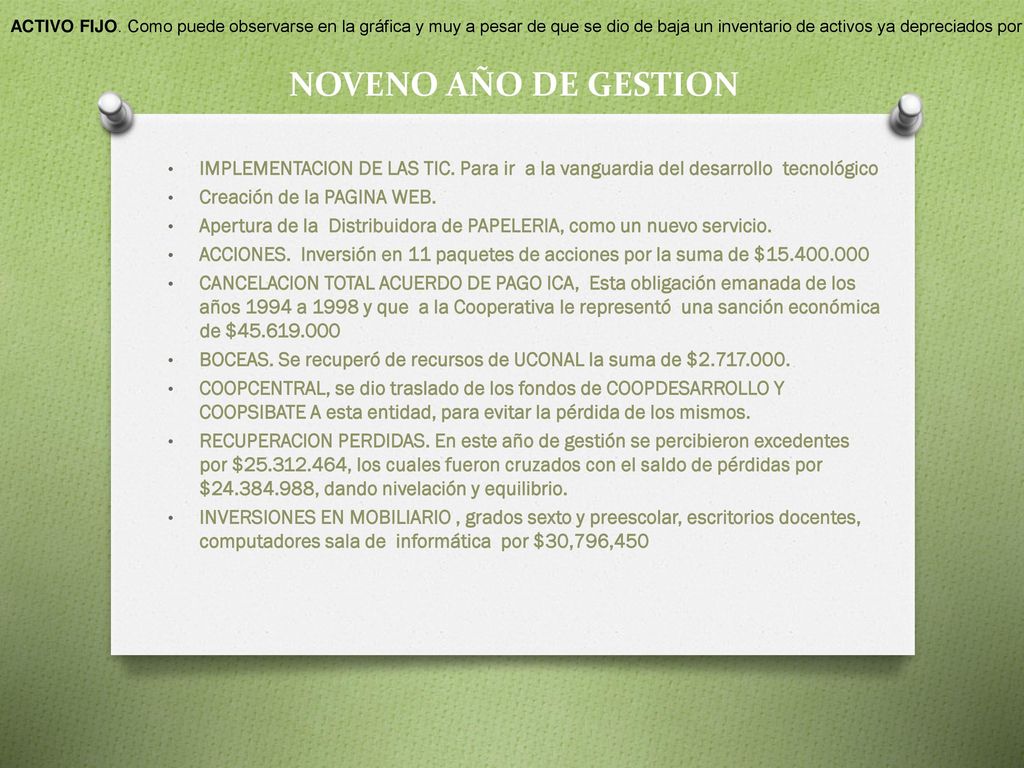 ACTIVO FIJO. Como puede observarse en la gráfica y muy a pesar de que se dio de baja un inventario de activos ya depreciados por la suma de $ , éstos crecieron de manera importante pasando de $ en el 2009 a $