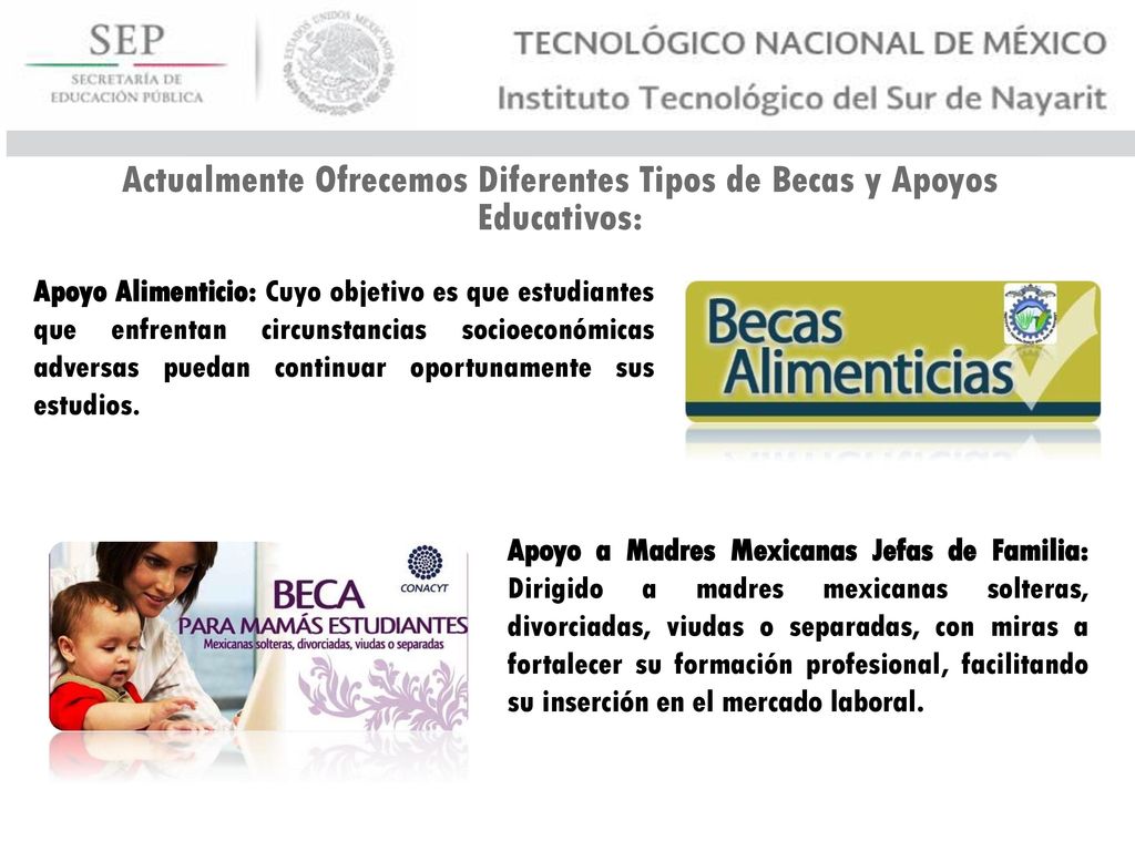 Actualmente Ofrecemos Diferentes Tipos de Becas y Apoyos Educativos: