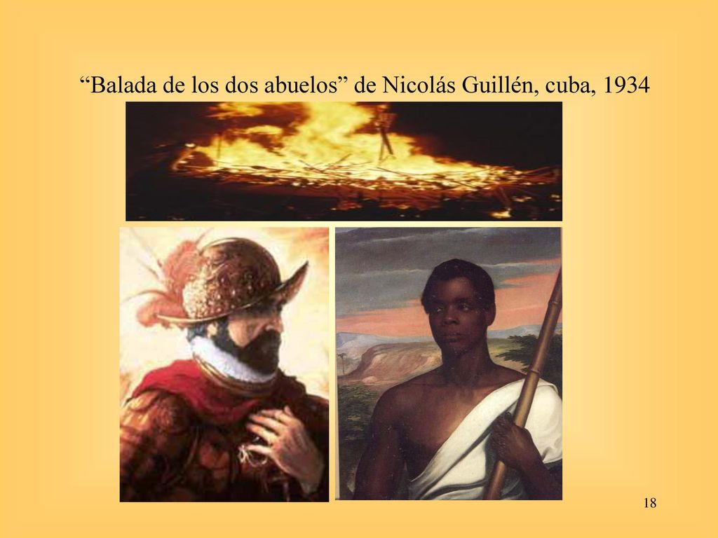 Balada de los dos abuelos de Nicolás Guillén, cuba, 1934