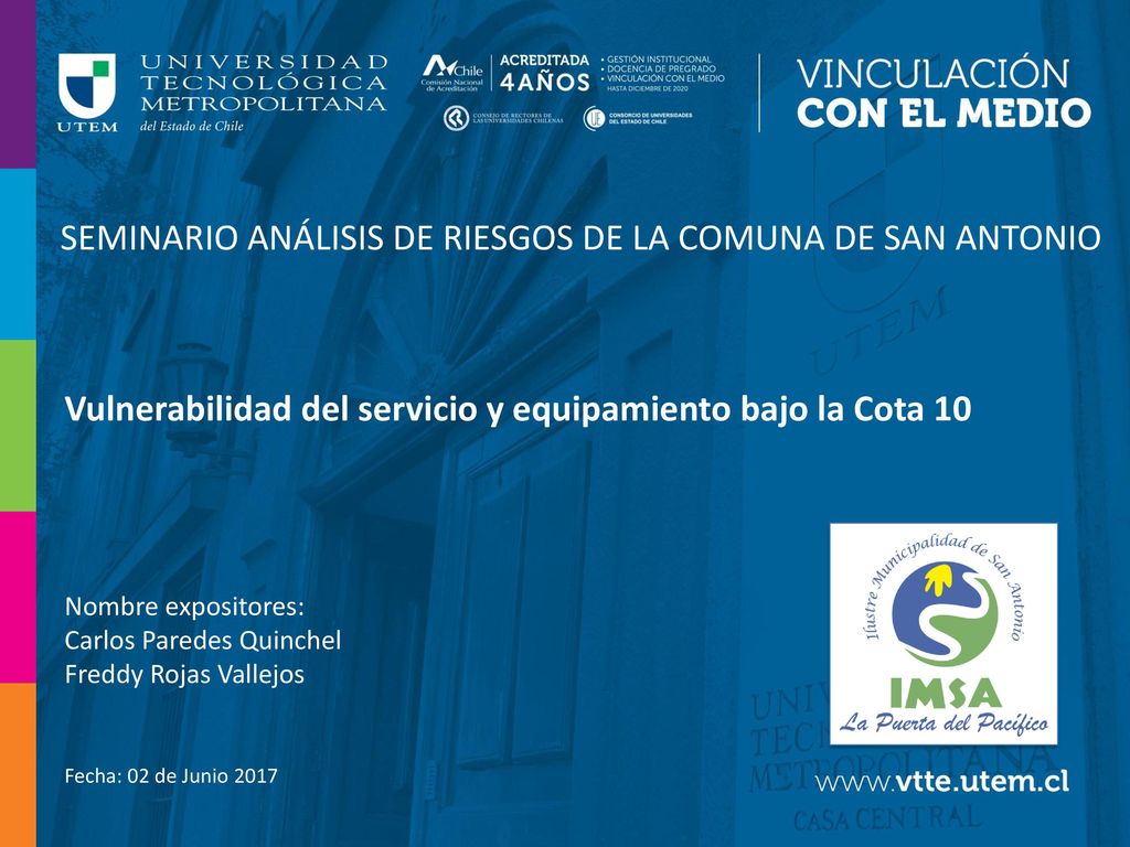 SEMINARIO ANÁLISIS DE RIESGOS DE LA COMUNA DE SAN ANTONIO