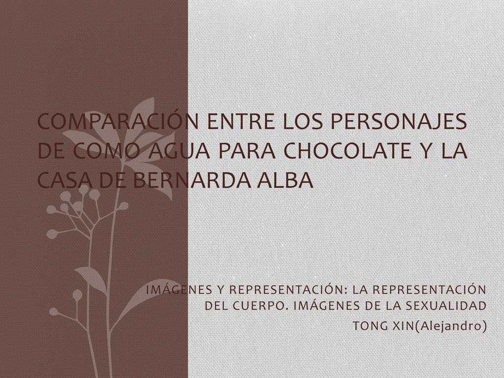 COMPARACIÓN ENTRE LOS PERSONAJES DE Como AGUA PARA chocolate y LA CASA DE BERNARDA ALBA