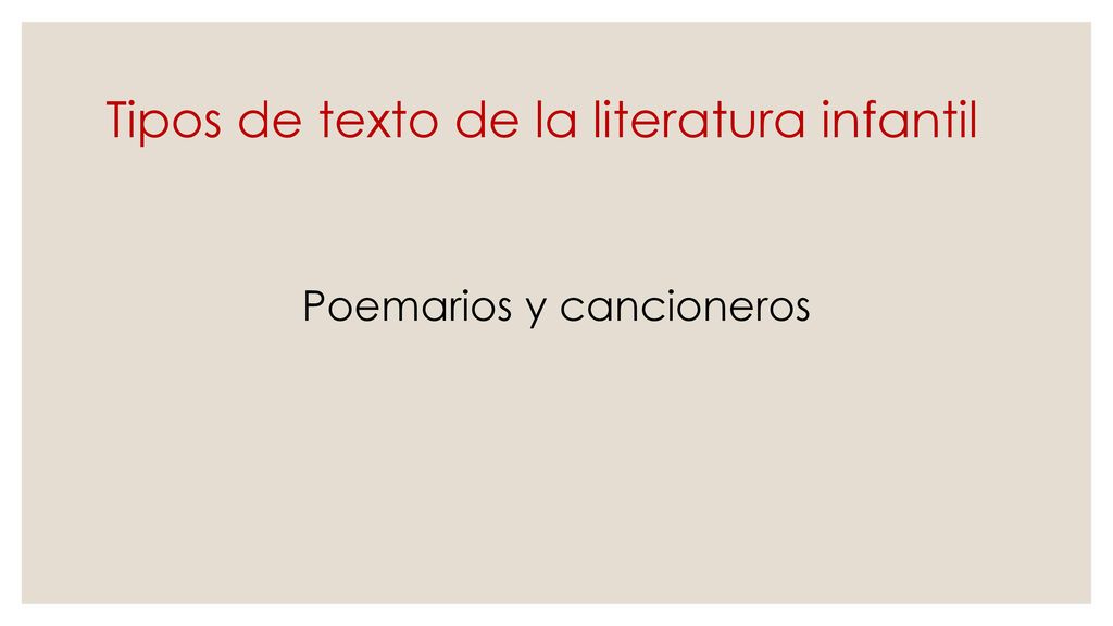 Tipos de texto de la literatura infantil