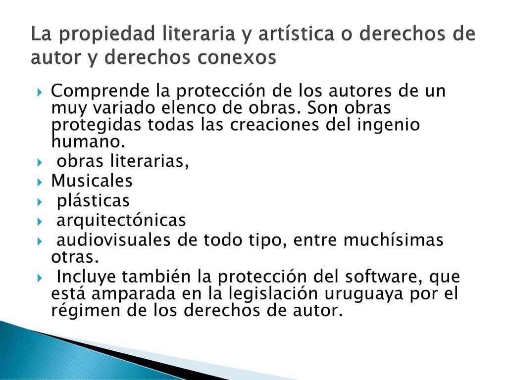 La propiedad literaria y artística o derechos de autor y derechos conexos
