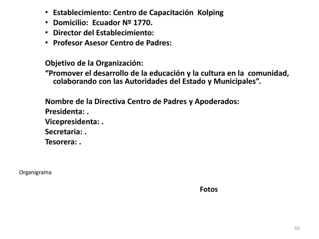 Establecimiento: Centro de Capacitación Kolping