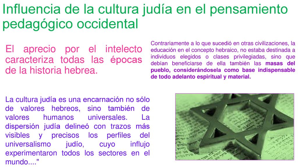 Influencia de la cultura judía en el pensamiento pedagógico occidental