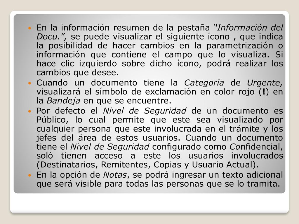 En la información resumen de la pestaña Información del Docu