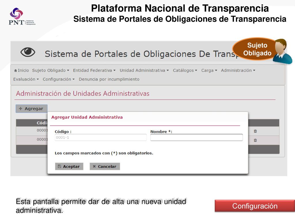 Plataforma Nacional de Transparencia Sistema de Portales de Obligaciones de Transparencia