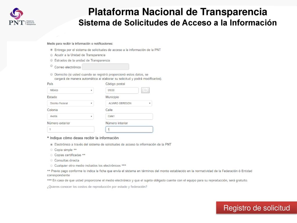 Plataforma Nacional de Transparencia Sistema de Solicitudes de Acceso a la Información