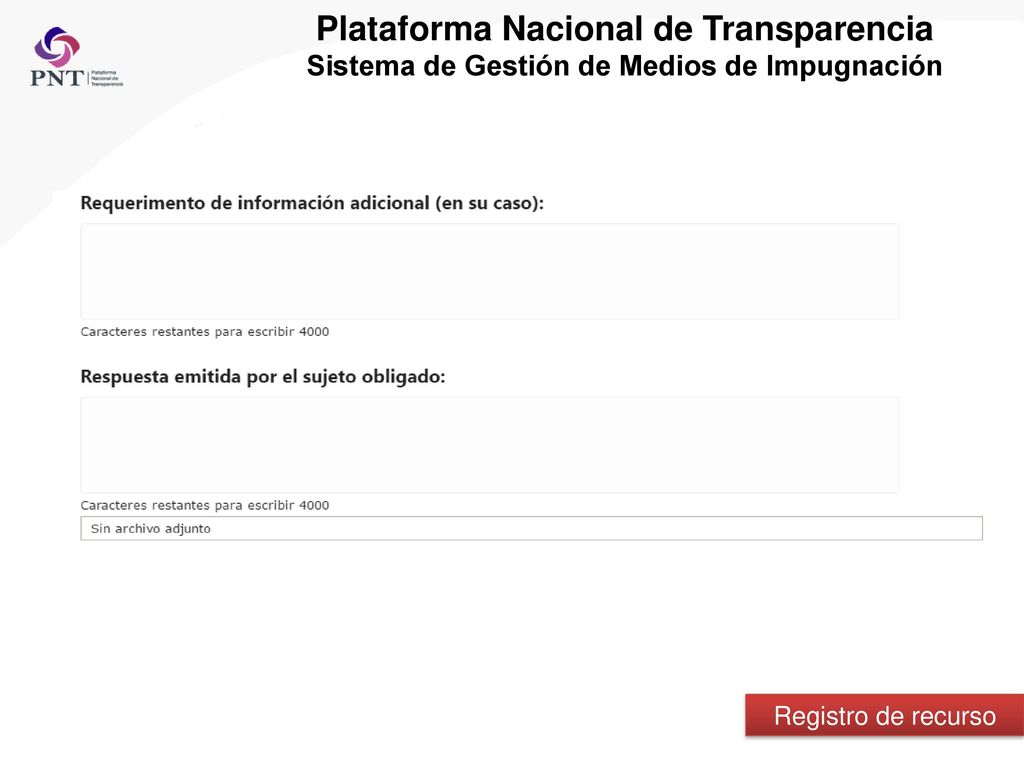 Plataforma Nacional de Transparencia Sistema de Gestión de Medios de Impugnación