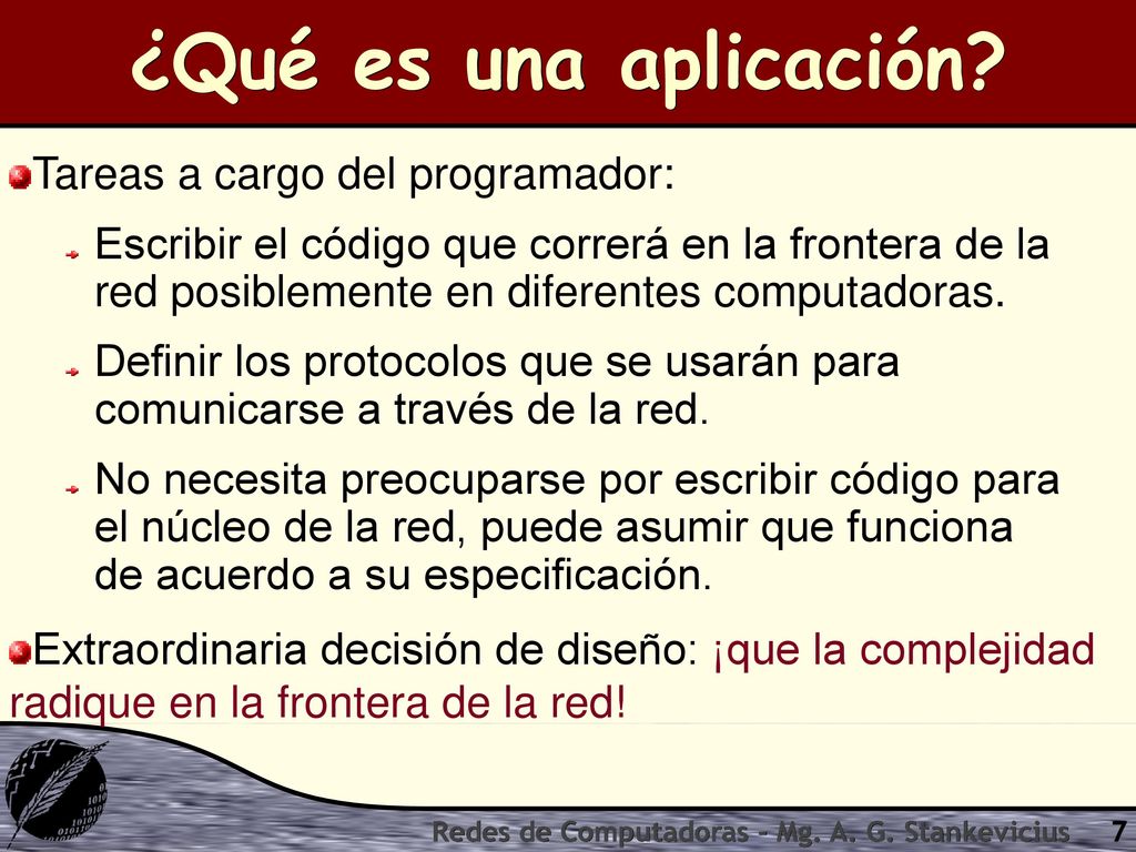 ¿Qué es una aplicación Tareas a cargo del programador: