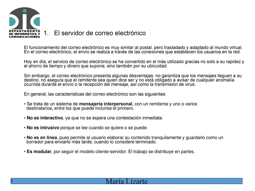 1. El servidor de correo electrónico