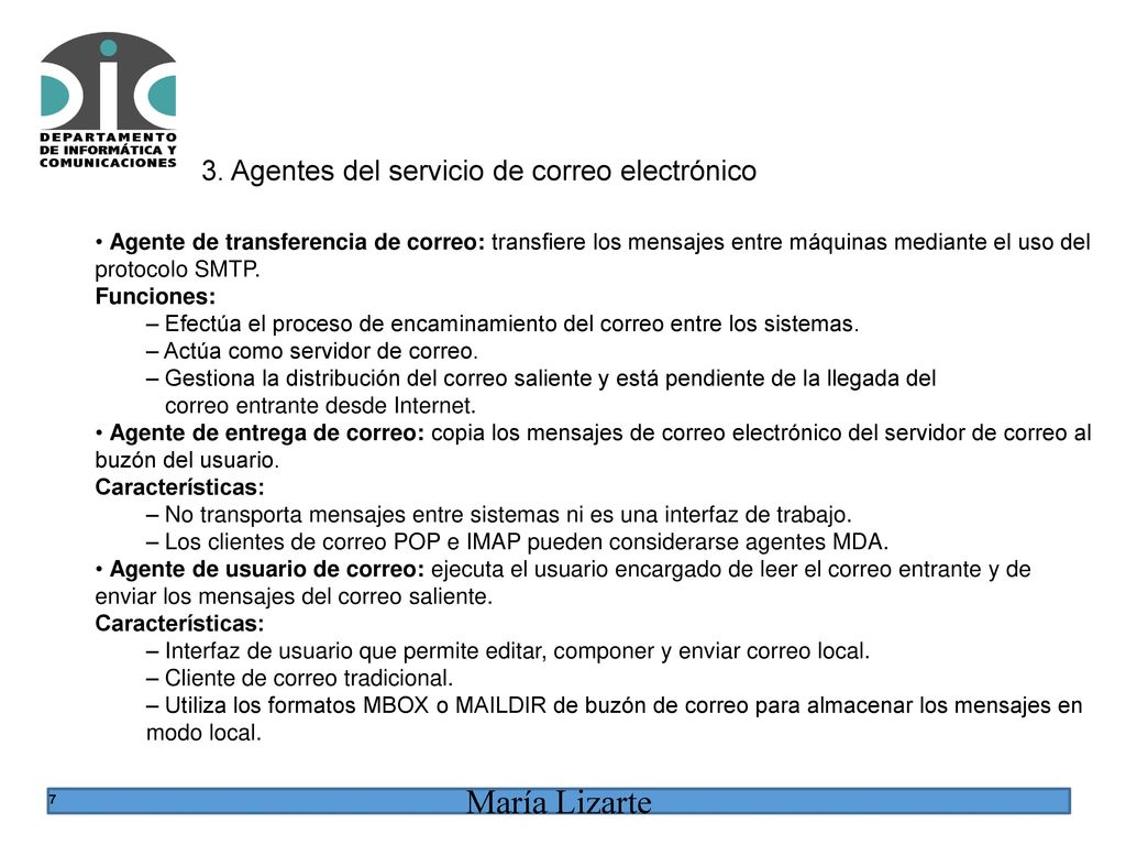 3. Agentes del servicio de correo electrónico