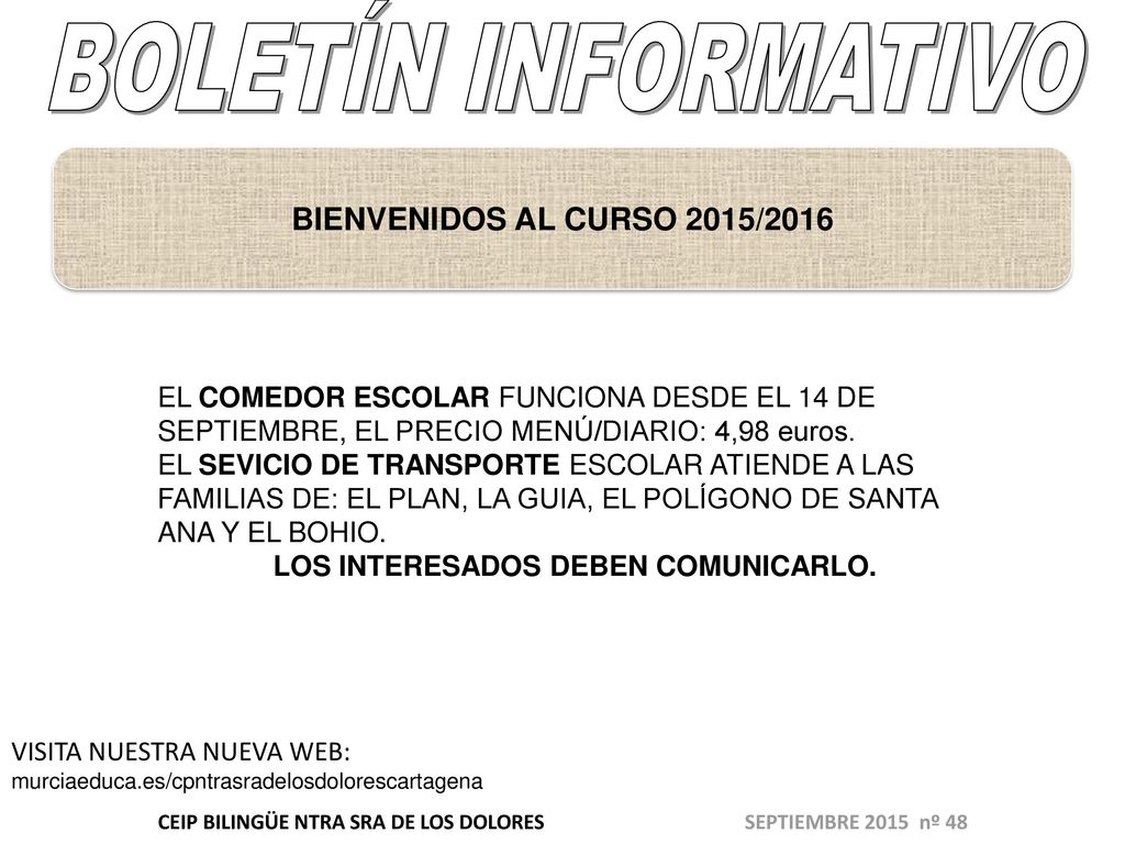 CEIP BILINGÜE NTRA SRA DE LOS DOLORES SEPTIEMBRE 2015 nº 48