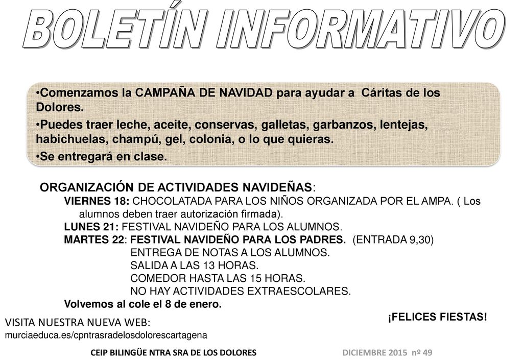 CEIP BILINGÜE NTRA SRA DE LOS DOLORES DICIEMBRE 2015 nº 49