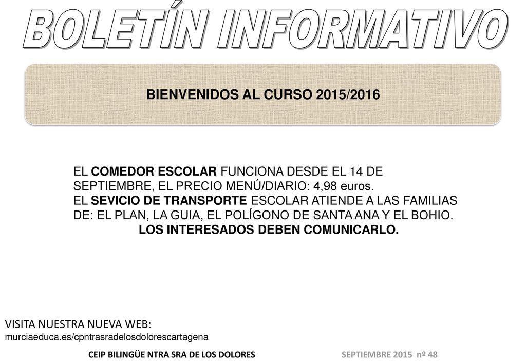 CEIP BILINGÜE NTRA SRA DE LOS DOLORES SEPTIEMBRE 2015 nº 48