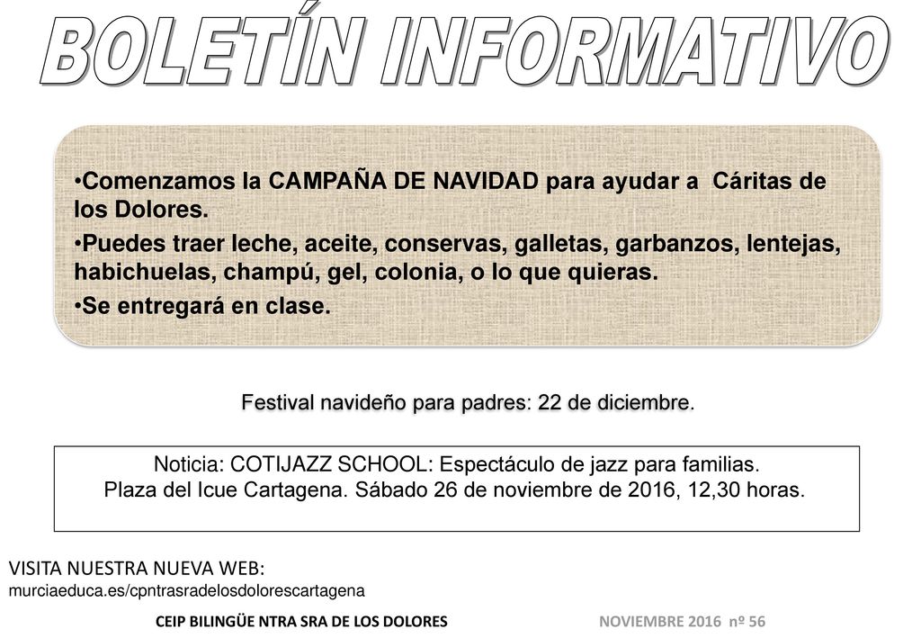 CEIP BILINGÜE NTRA SRA DE LOS DOLORES NOVIEMBRE 2016 nº 56