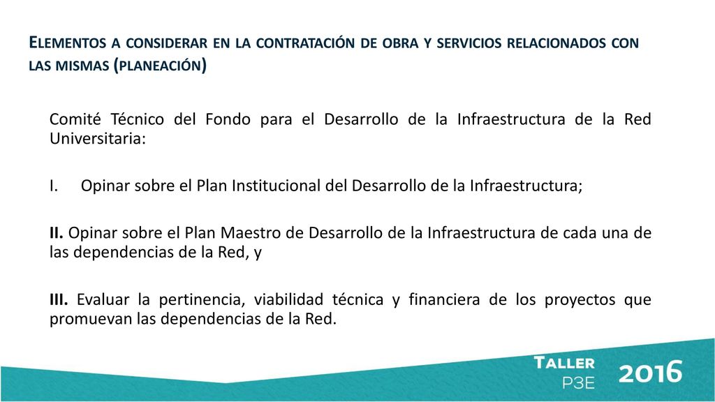 Elementos a considerar en la contratación de obra y servicios relacionados con las mismas (planeación)