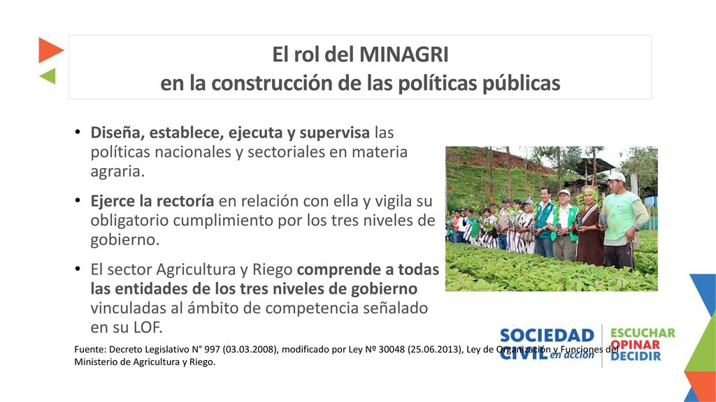 El rol del MINAGRI en la construcción de las políticas públicas