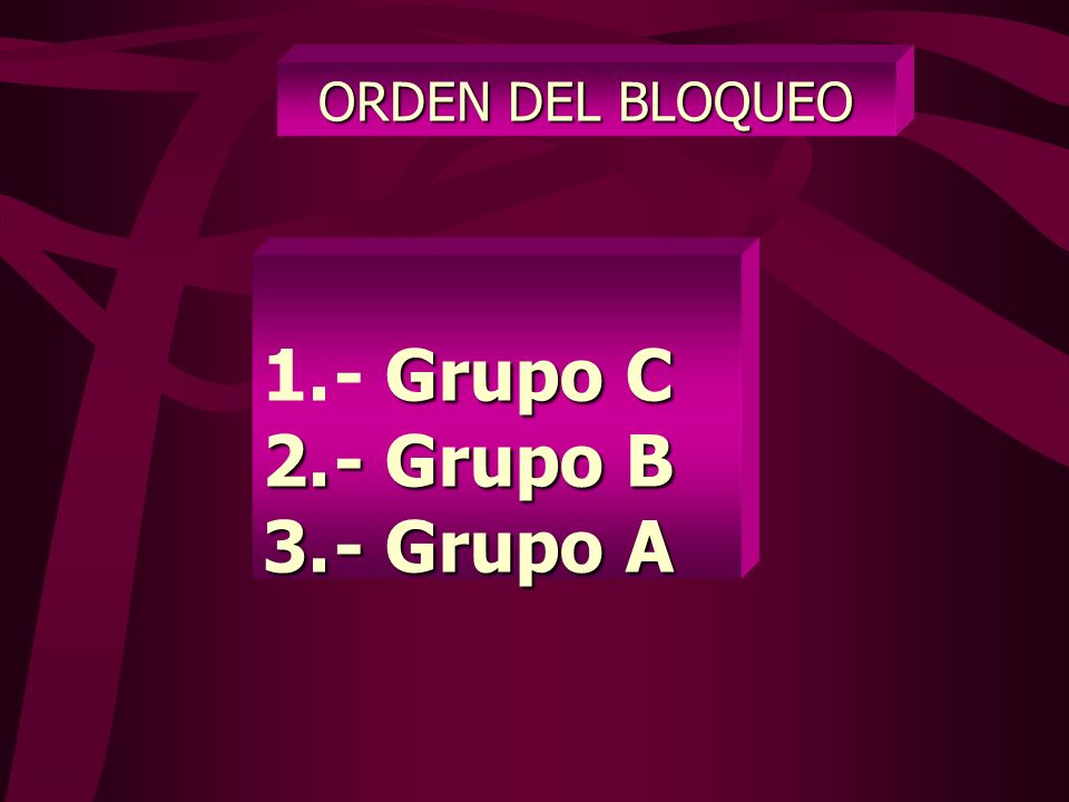 ORDEN DEL BLOQUEO - Grupo C - Grupo B - Grupo A