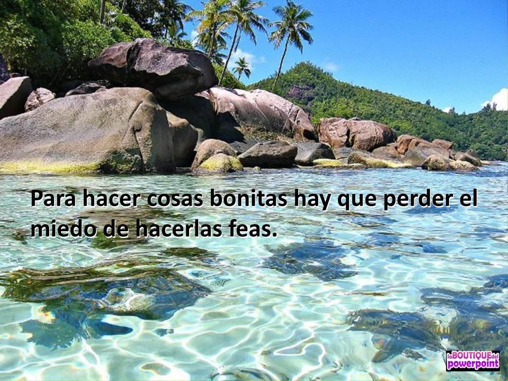 Para hacer cosas bonitas hay que perder el miedo de hacerlas feas.
