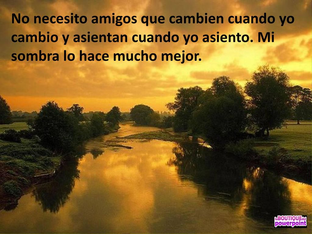 No necesito amigos que cambien cuando yo cambio y asientan cuando yo asiento.