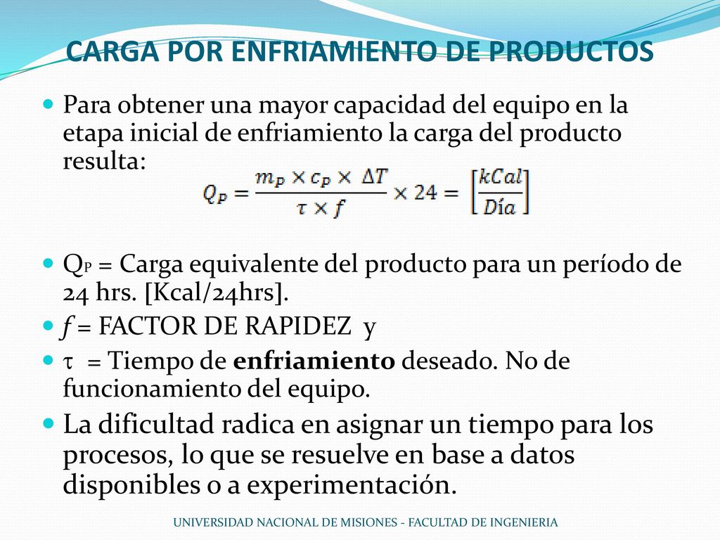 CARGA POR ENFRIAMIENTO DE PRODUCTOS
