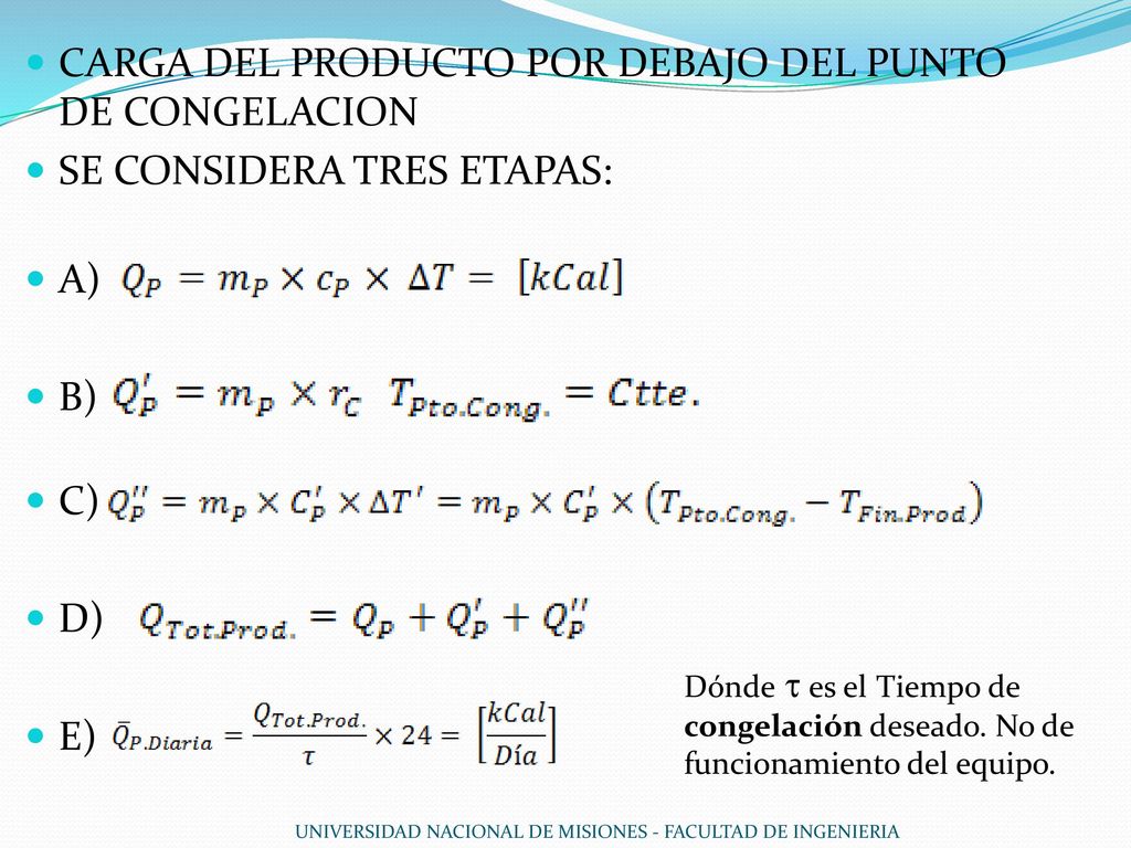 CARGA DEL PRODUCTO POR DEBAJO DEL PUNTO DE CONGELACION