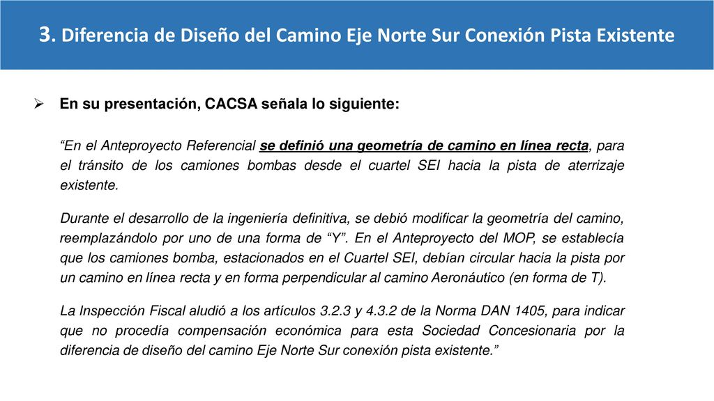 3. Diferencia de Diseño del Camino Eje Norte Sur Conexión Pista Existente
