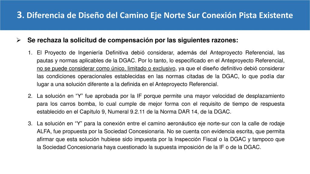 3. Diferencia de Diseño del Camino Eje Norte Sur Conexión Pista Existente